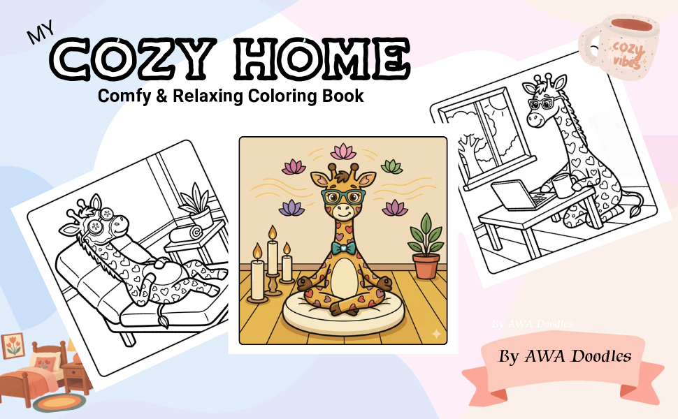 My Cozy Home coloring book interior preview 1